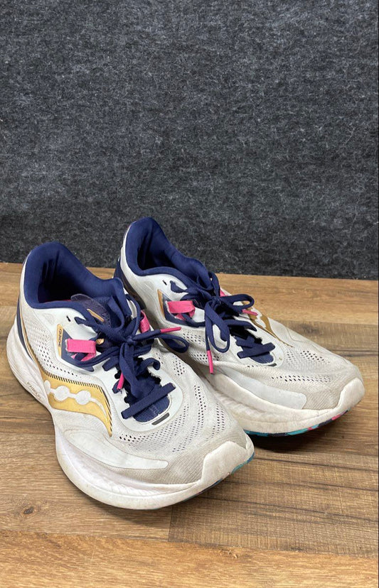 Saucony Guide 15 Grey White Gold Women's Running Shoes Size 10.5