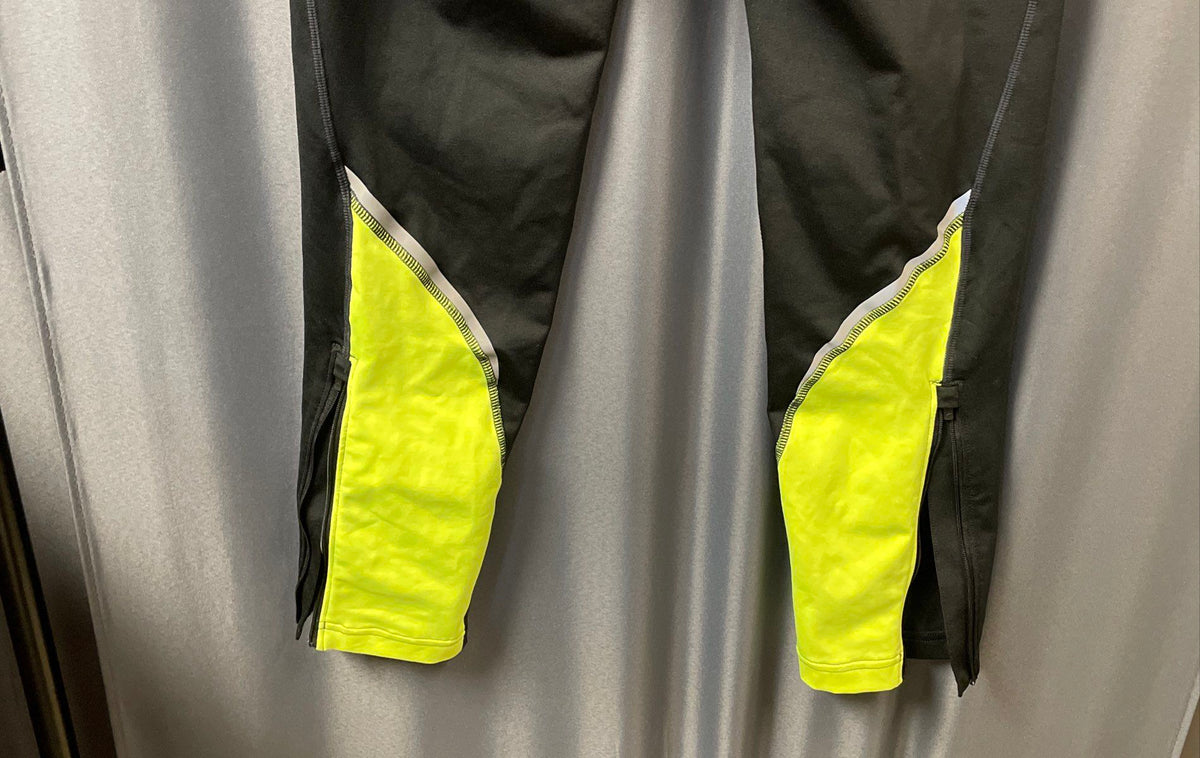 Brooks Men's Black Neon Green Reflective Running Pants Tights Sz L