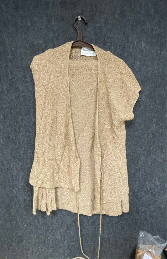 Vintage 70s Diane von Furstenberg Women's Beige Knit Vest Skirt 2pc Set Sz 8