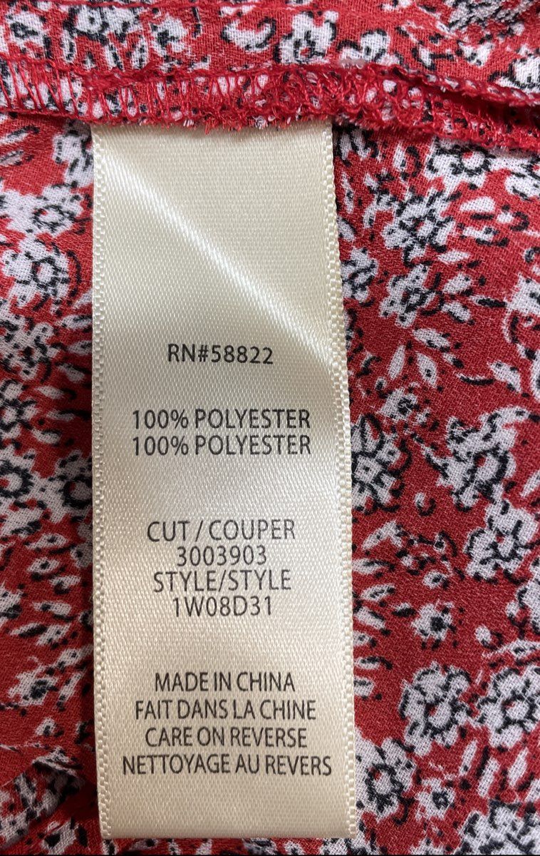 Max Studio Women's Red Floral Ruffle Neck Peasant Blouse Tunic Sz 2X NWT