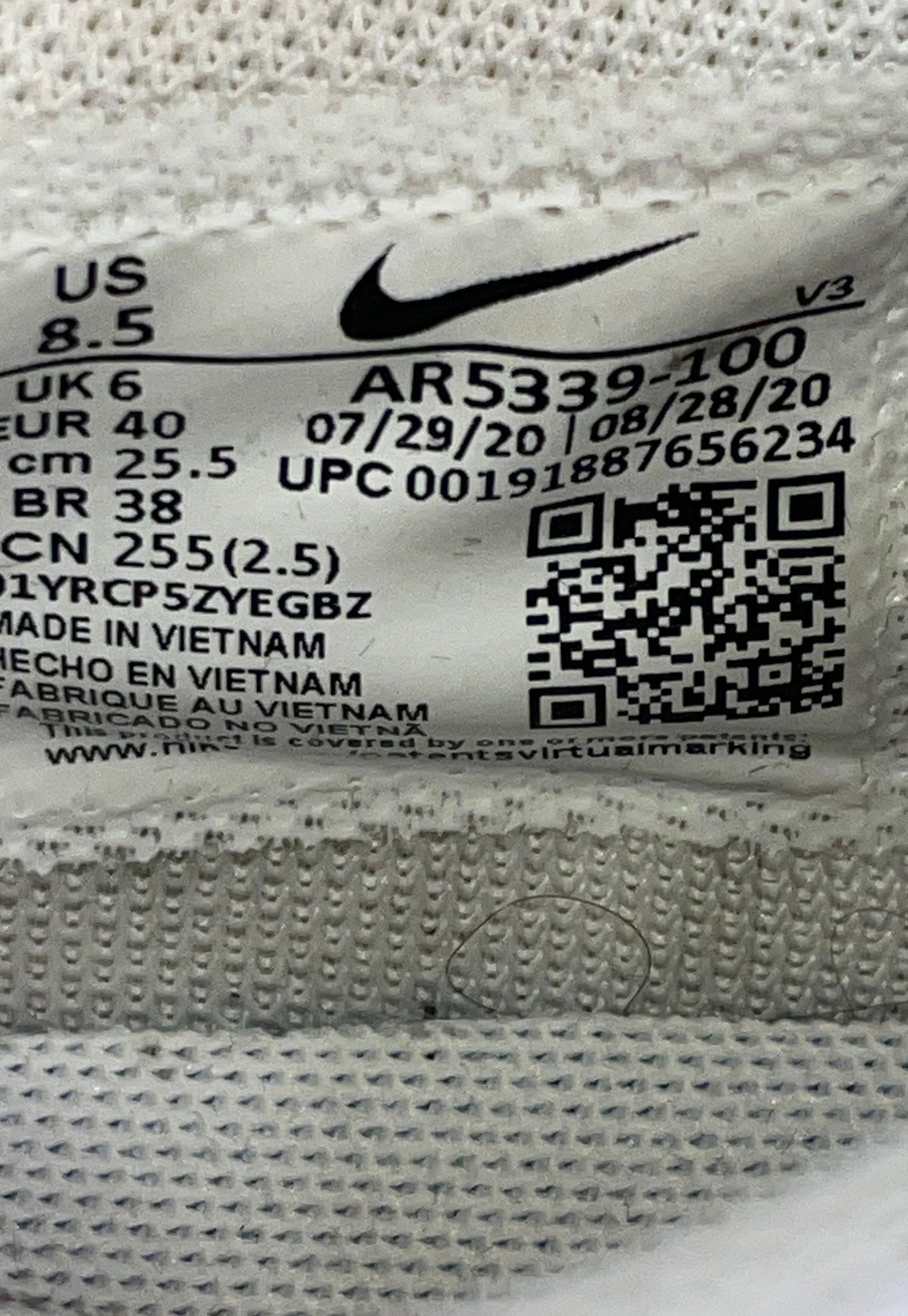 Nike Air Force 1 Sage Low Triple White Platform Sneakers Womens Size 8.5