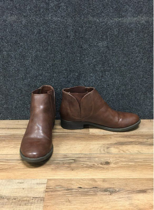 Unisa Brown Faux Leather Ankle Chelsea Boots Women's Size 8M