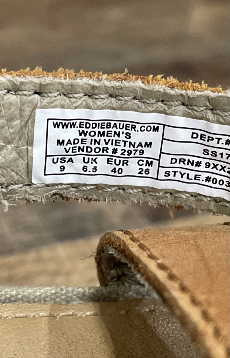 Eddie Bauer Tan Brown Woven Espadrille Wedge Sandals Women's Size 9