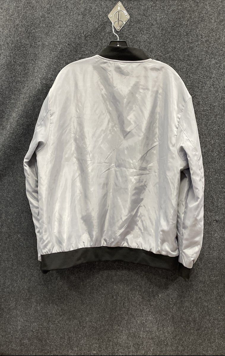 Nike Men's Grey Bomber Windbreaker Jacket Full Zip Tiger Sleeve Patch