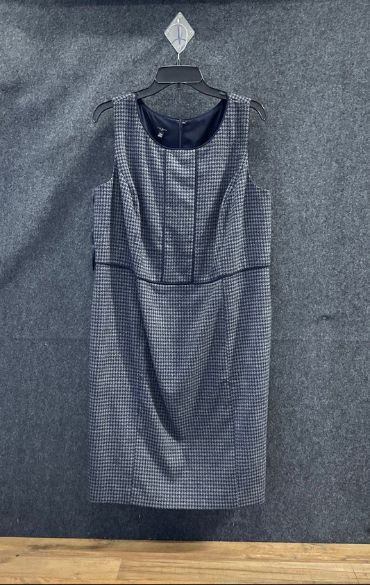Talbots Plus Women's NWT Sheath Dress Blue Houndstooth Sleeveless Size 14W