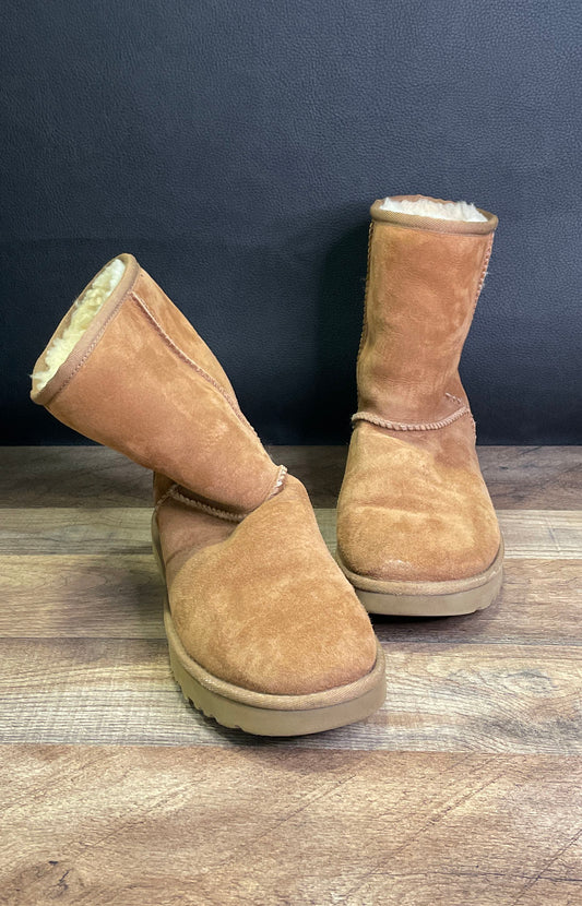 UGG Classic Short II Chestnut Brown Shearling Boots Women's Size 8