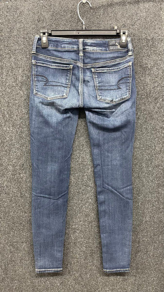 American Eagle Women's Superlow Jegging Jeans Blue Super Stretch Denim Size 2