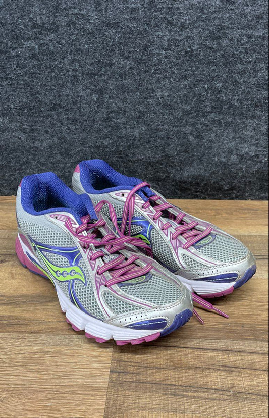 Saucony Ignition 4 Grey Purple Lime Women's Running Shoes Size 8