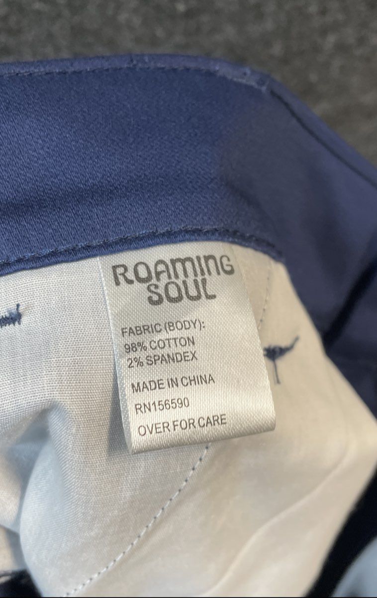 Roaming Soul Men's Blue Cotton Spandex Cargo Shorts Style S6001 Sz 34 NWT