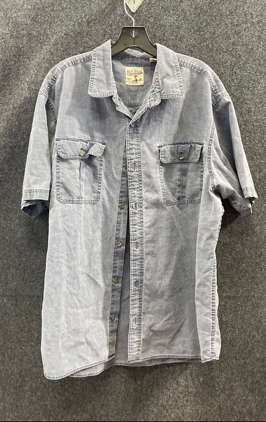 Red Head Men's Faded Blue Denim Short Sleeve Button-Up Work Shirt Sz XL