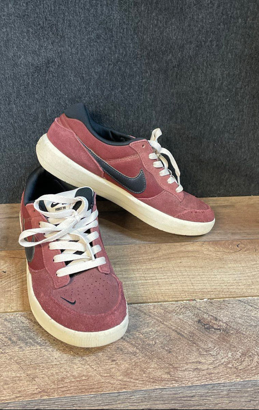 Nike SB Force 58 Brick Red Suede Low Top Skate Shoes Size 8