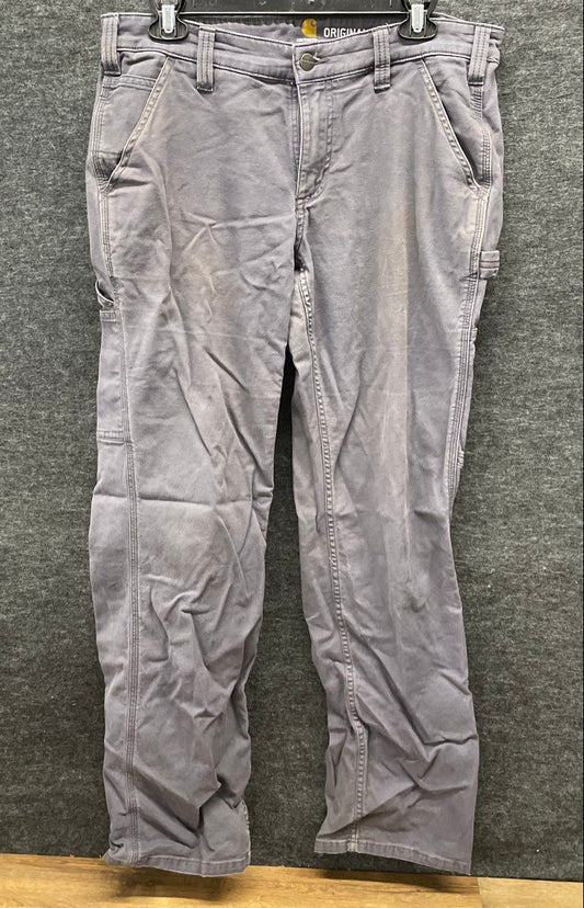 Carhartt Women's Faded Blue Gray Original Fit Cargo Work Pants Sz 10 Regular