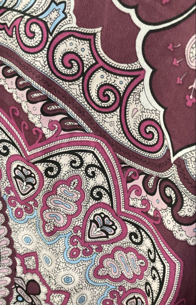 Chico's Women's Purple Open Front Cardigan Mixed Media Paisley Back Sz 3 XL