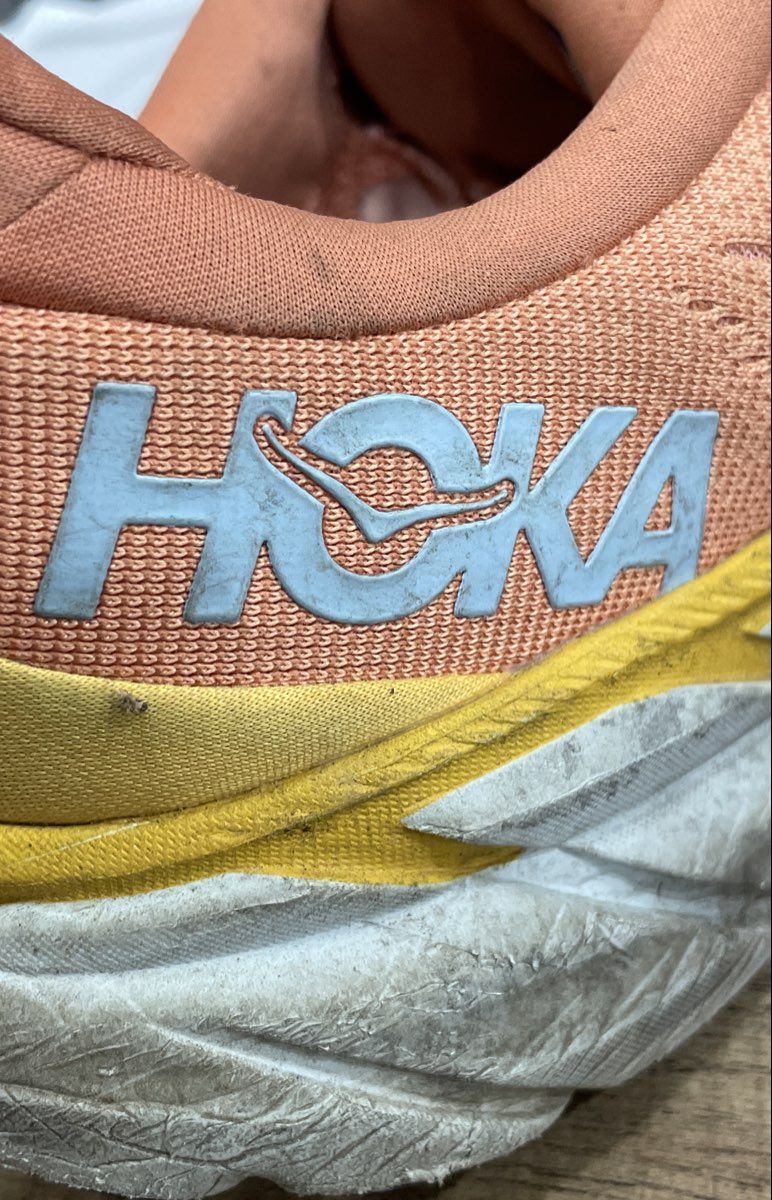 Hoka Clifton 8 Orange Yellow White Women's Running Shoes Size 12B