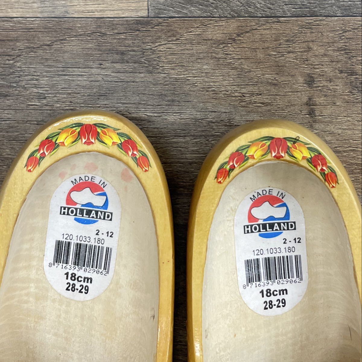 (2) Holland Dutch Wooden Hand-painted Windmills Clogs