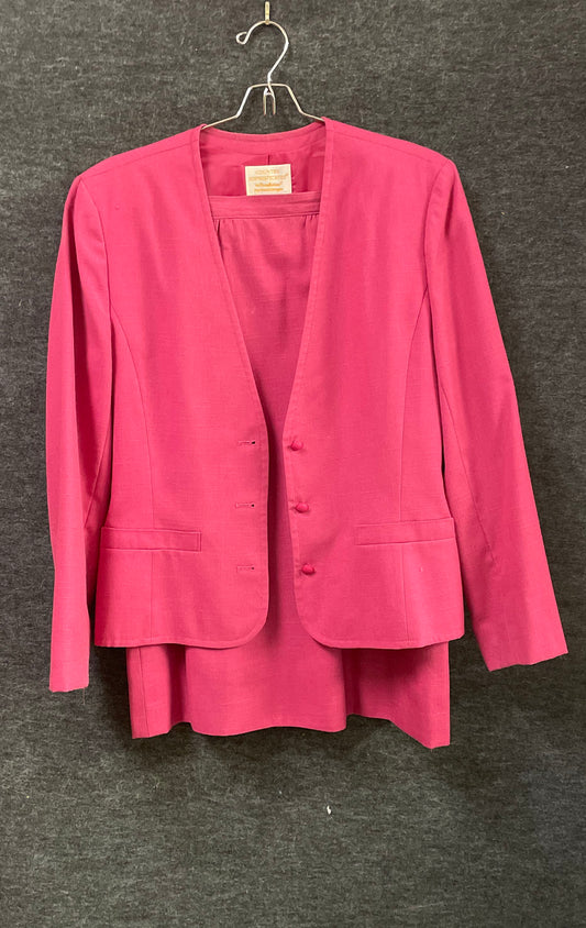 Vintage 80s Pendleton Women's Pink Country Sophisticates Skirt Suit Set Sz 8/10