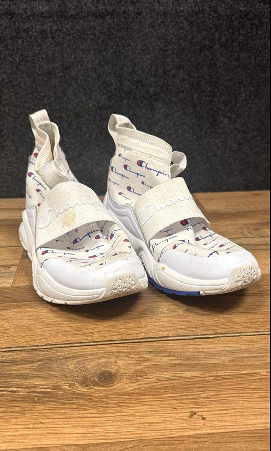 Champion Rally Script White Logo High Top Sock Sneakers Women's Size 8