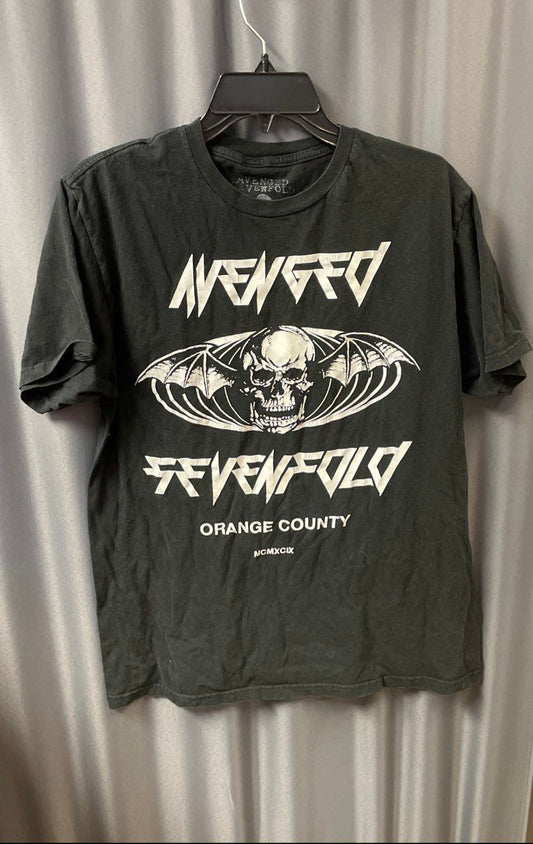 Avenged Sevenfold Orange County Deathbat Graphic T-Shirt Reprint Sz L