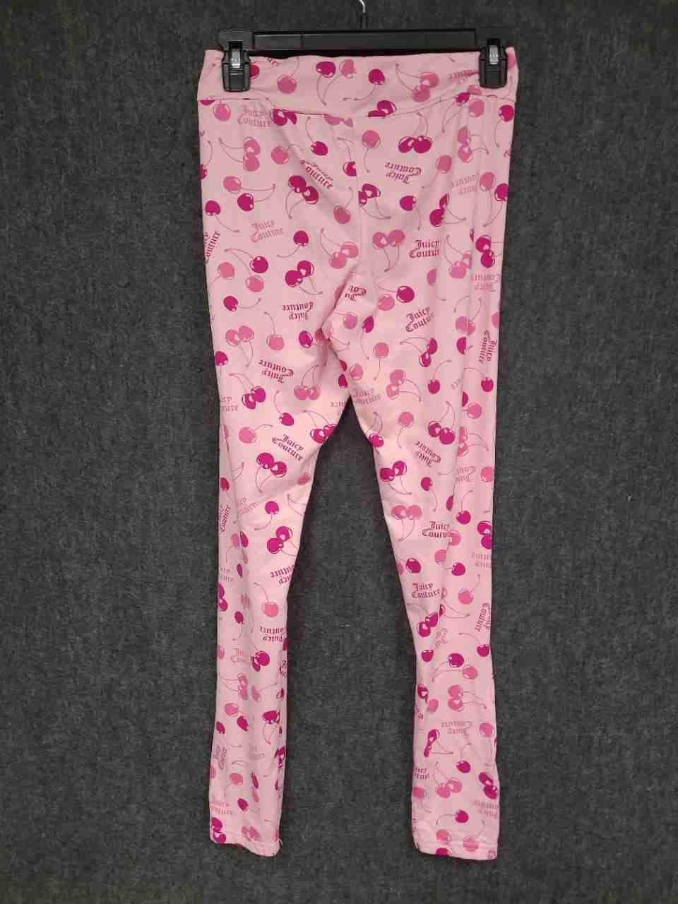 Juicy Couture Women's Pink Cherry Print Sleepwear Pajama Set Top Leggings Sz S