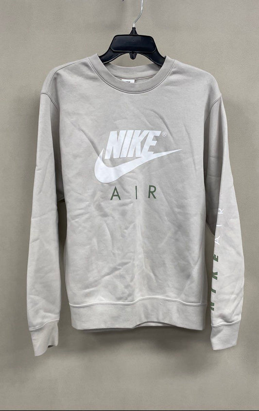 Nike Air Men's Crewneck Sweatshirt Tan Graphic Logo Pullover Size S