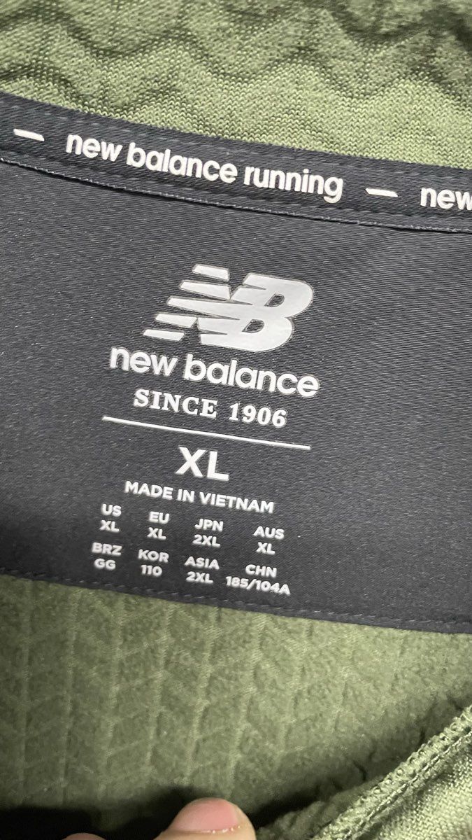 New Balance Men's 1/4 Zip Fleece Pullover Olive Green Running NB Heat Sz XL