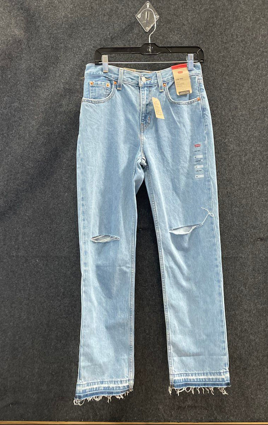 Levi's Women's Low Pro Straight Distressed Light Wash Ripped Jeans NWT Sz 26