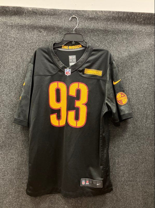 Nike Men's Washington Commanders Jonathan Allen 93 Black NFL Jersey Size L