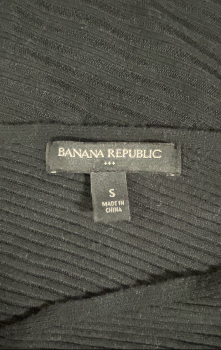 Banana Republic Women's Black Sleeveless Ribbed Knit Dolman Midi Dress Sz S
