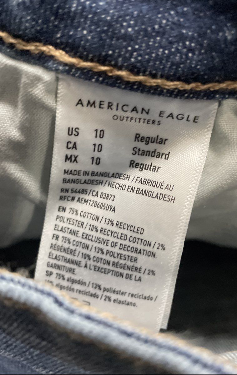 American Eagle Women's The Stacked Indigo Next Level Stretch Jeans Sz 10 NWT