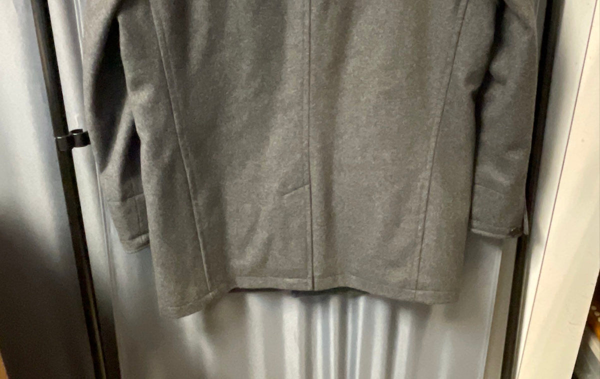 London Fog Men's Gray Wool Blend Car Coat Quilted Insulated Jacket Size XL
