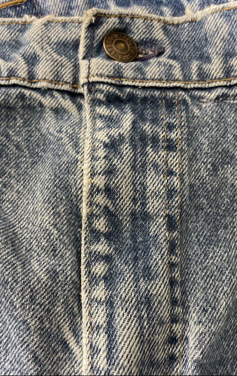 Vintage 90s Levi's Men's 505 Light Wash Orange Tab Jeans Made in USA Sz 36x32
