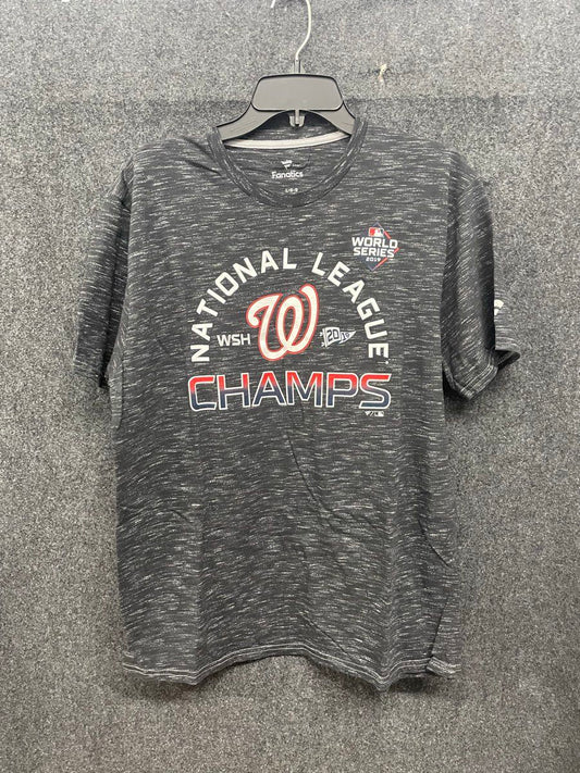 Fanatics Men's Washington Nationals 2019 NL Champs World Series T-Shirt Gray L