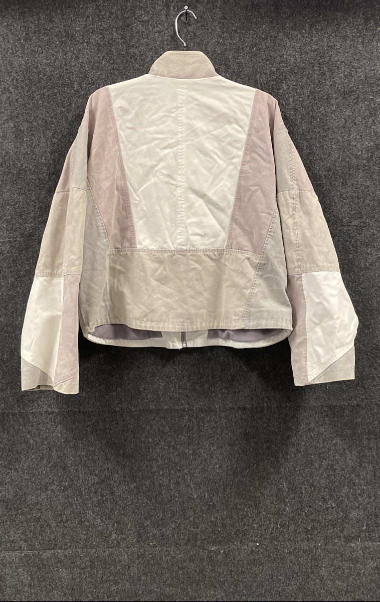 We The Free Women's Purple Colorblock Canvas Zip Up Jacket Lavender Cream Sz L
