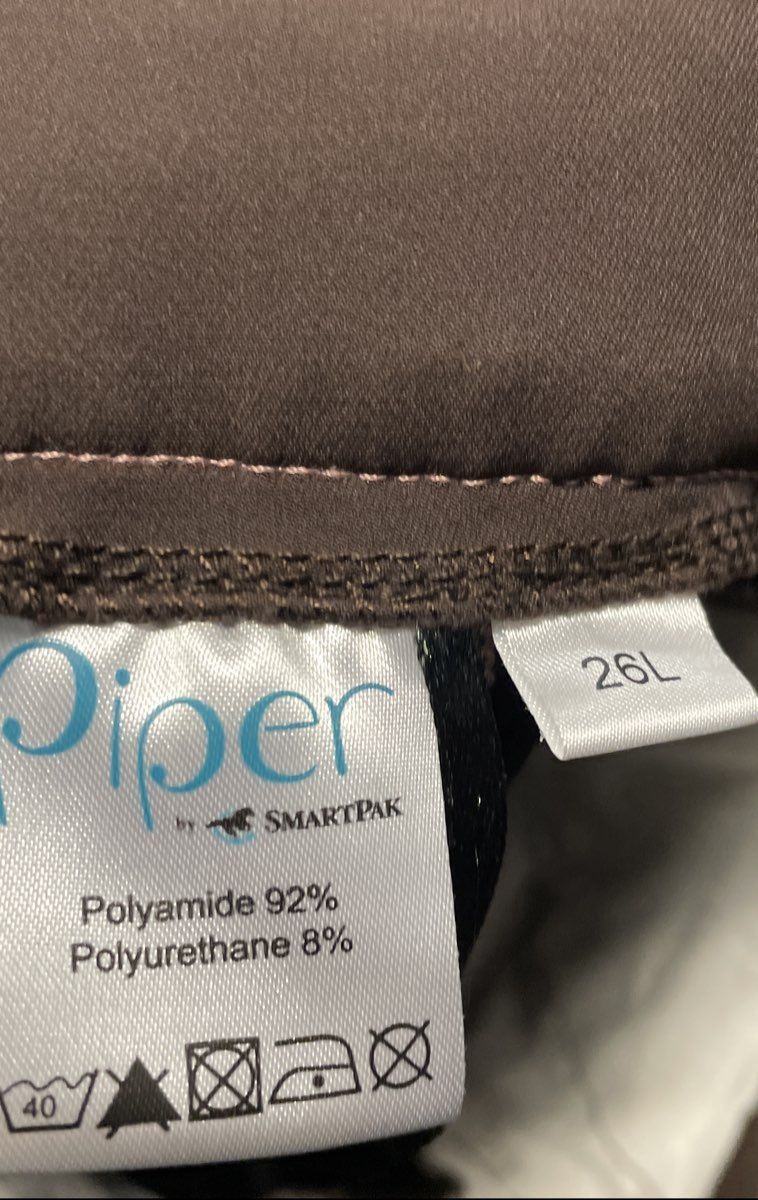 SmartPak Piper Women's Brown Suede Knee Patch Equestrian Riding Breeches Sz 26L