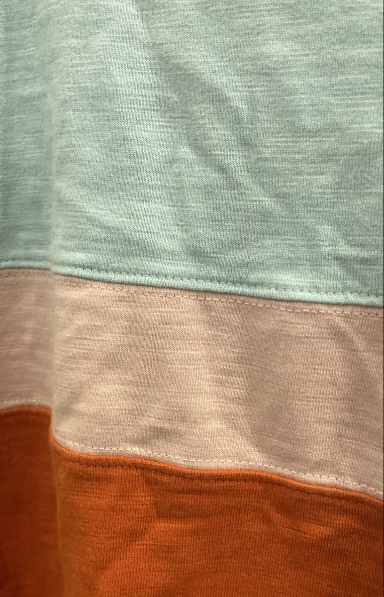 Nike Men's Colorblock Short Sleeve Cotton T-Shirt Orange Blue Tan Sz L