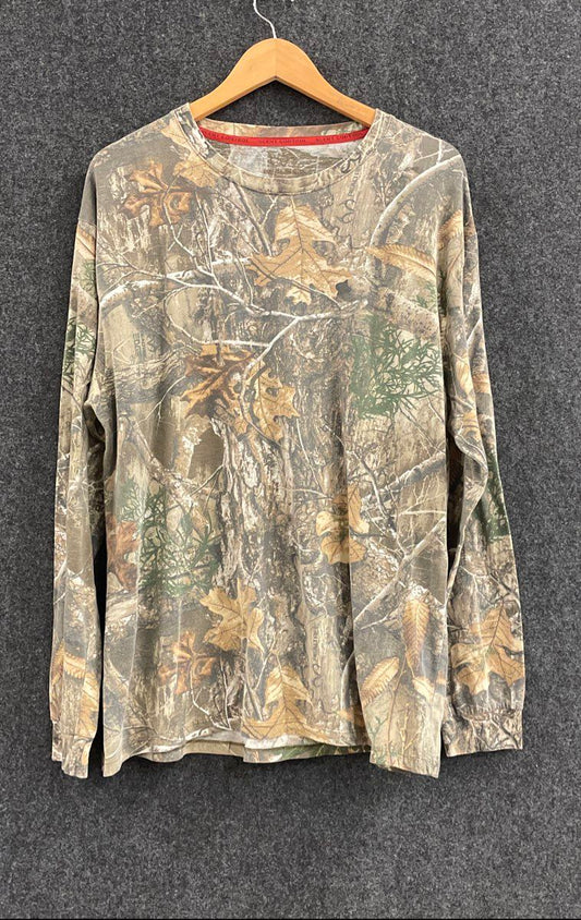 Realtree Men's Long Sleeve Camo T-Shirt Edge Scent Control Sz XL