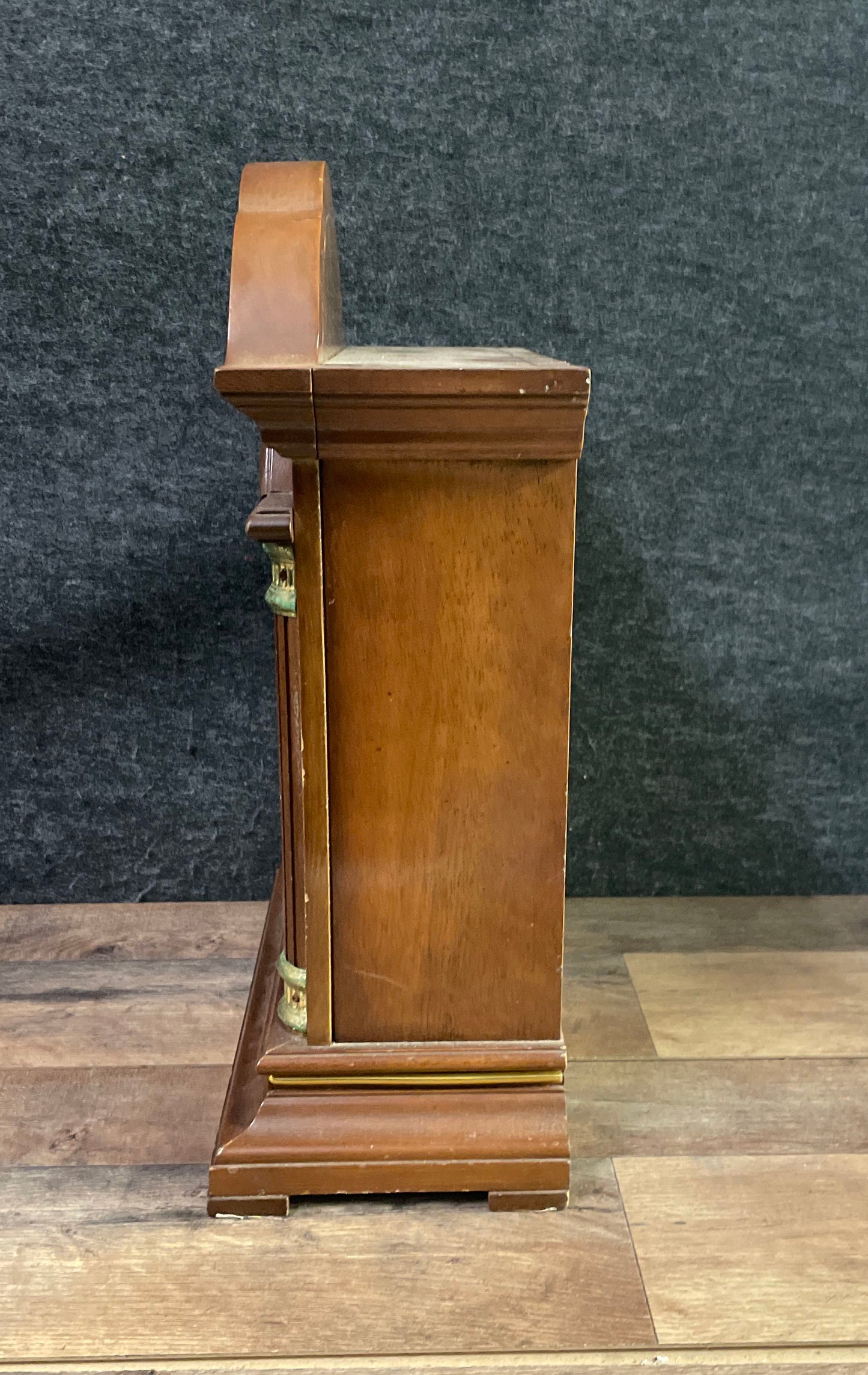 Vintage Westminster Quartz Mantle Clock Wood Case Traditional Tempus Fugit