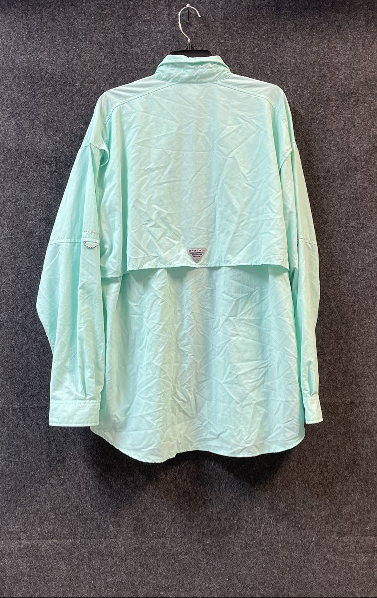Columbia Men's PFG Bahama II Long Sleeve Fishing Shirt Aqua Blue Sz XL