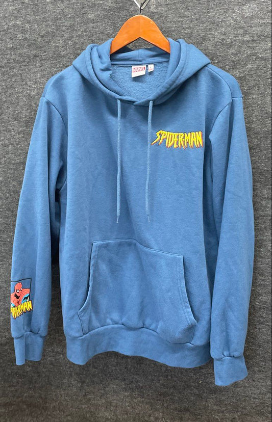Marvel Men's Blue Spider-Man Doctor Octopus Action Is His Reward Hoodie Sz L