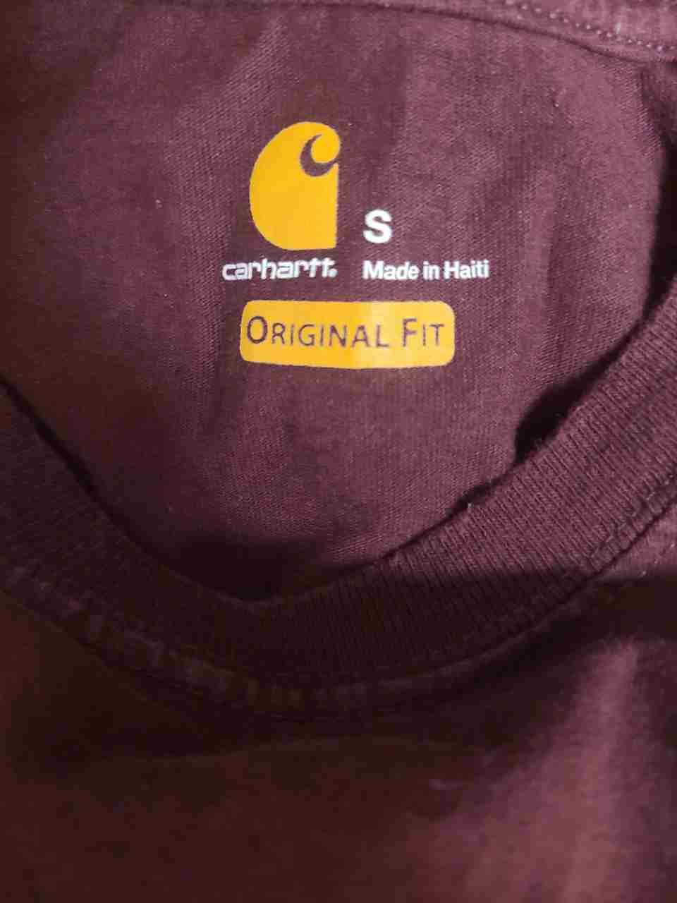 Carhartt Original Fit Graphic Logo T-Shirt Burgundy Sz S