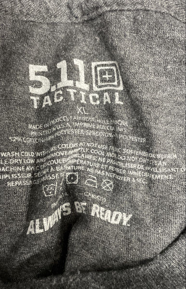 5.11 Tactical Men's Gray Skull Tricorn Hat 1776 Graphic T-shirt Size XL