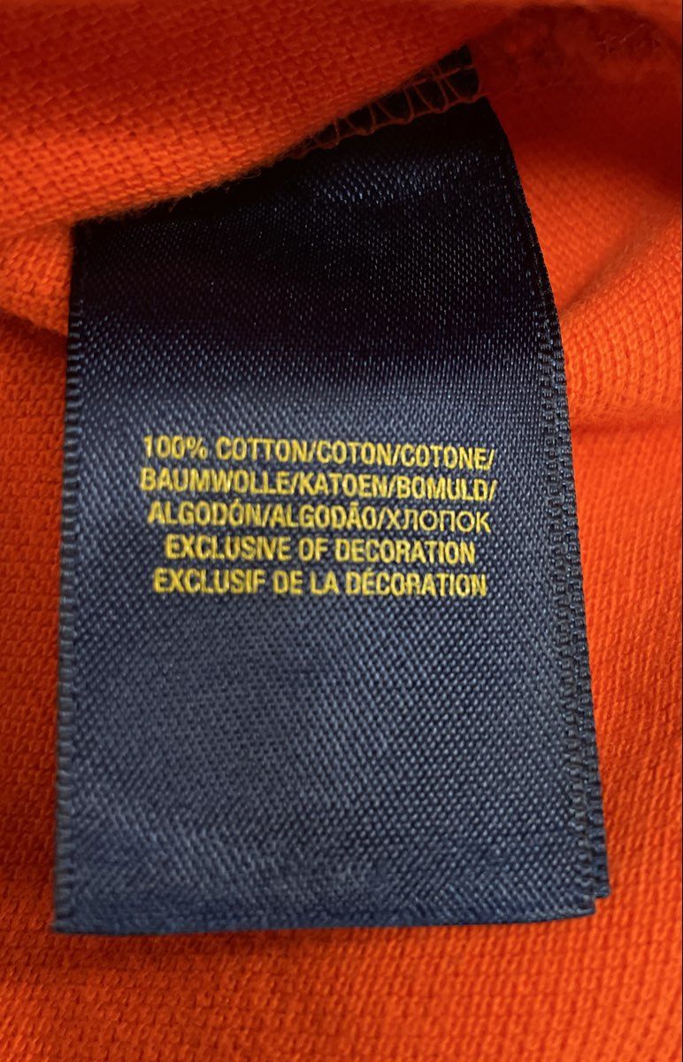 Polo Ralph Lauren Boys' Long Sleeve Polo Shirt Orange Green Pony Sz XL 18-20