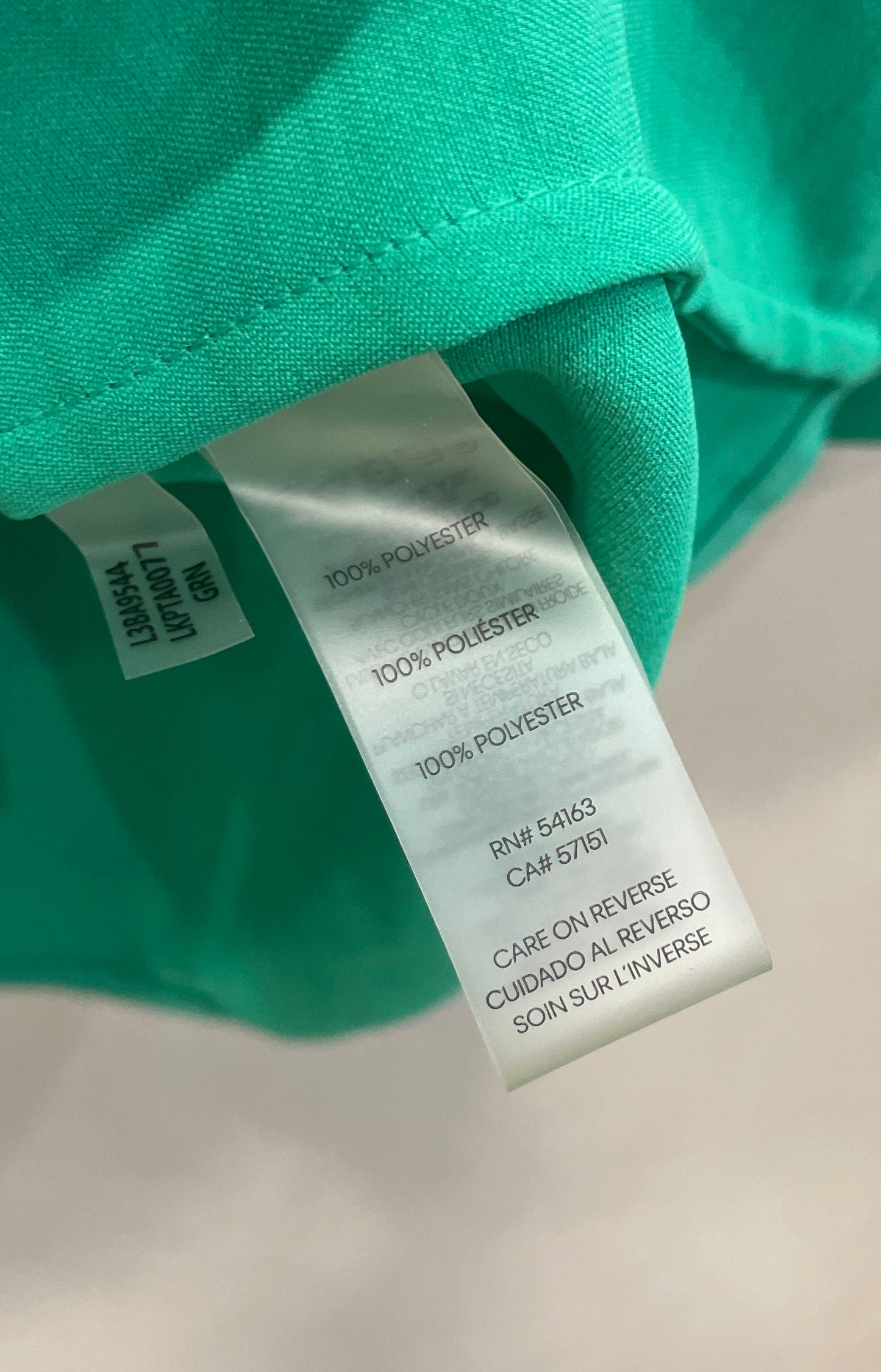Karl Lagerfeld Paris Women's Green Pleated Shoulder Back Tie Top Blouse XL