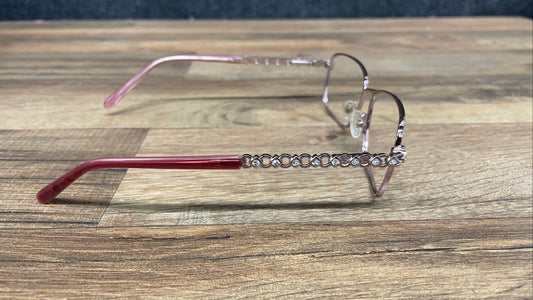 Madison Avenue Women's Eyeglass Frames Pink Rhinestone MAL109 53-16-135