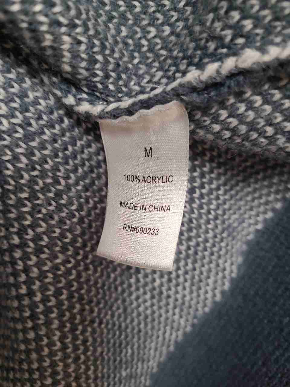 PacSun Men's Connectivity Cropped Sweater Blue Jacquard Knit Size M
