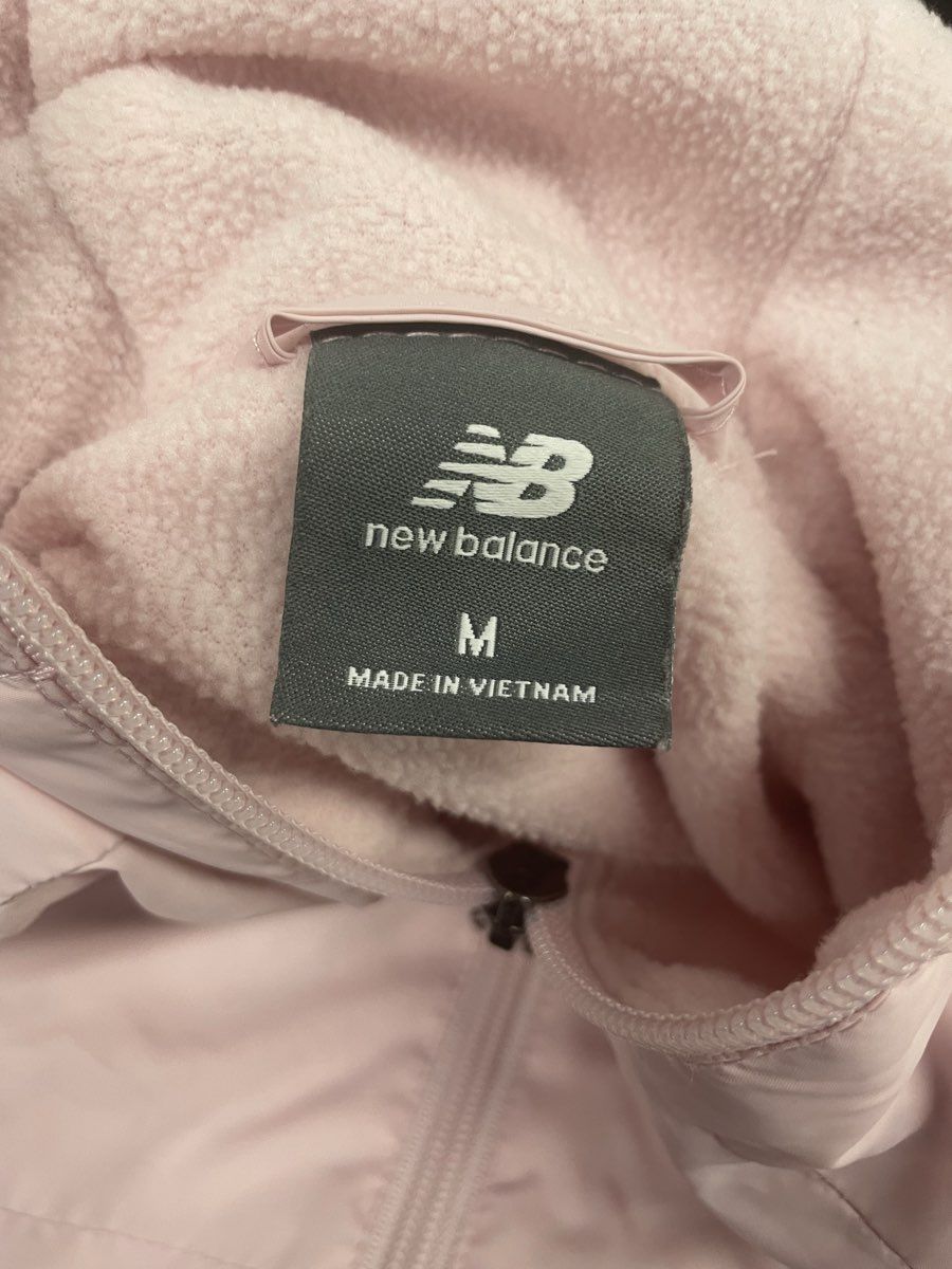 New Balance Women's Pink Full Zip Hooded Fleece Lined Windbreaker Jacket Sz M