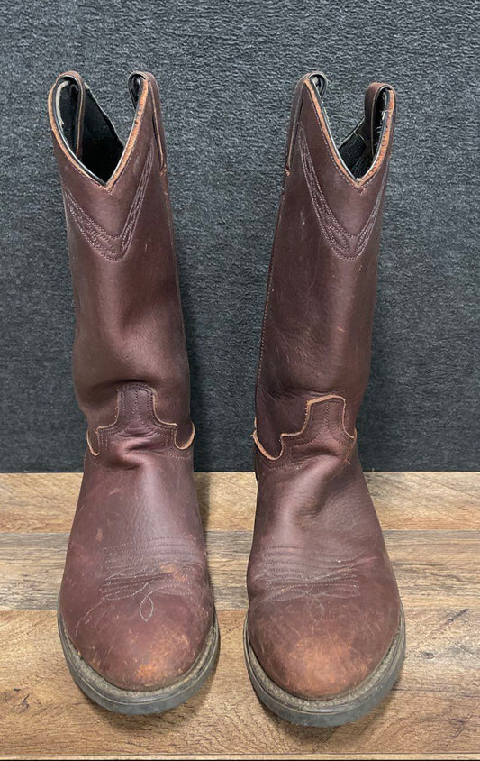 Solair Q.R. Brown Leather Western Cowboy Work Boots Men's Size 9 EE