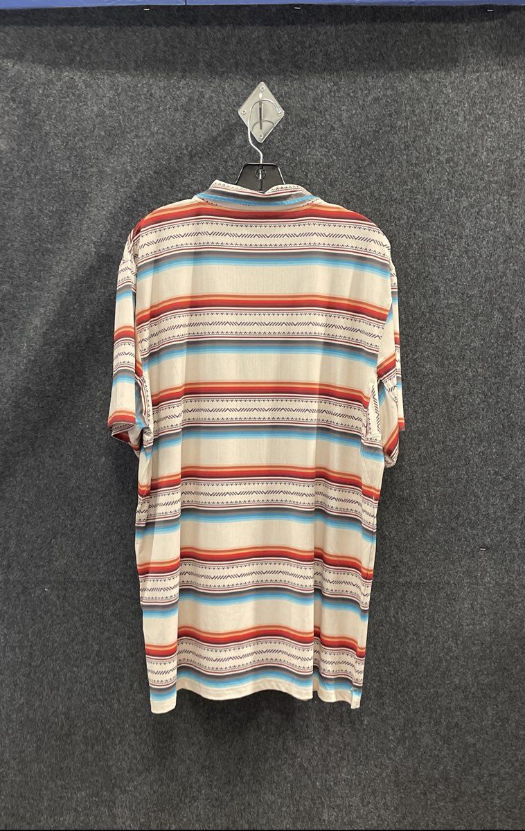 Hooey Men's Cowboy Golf Polo Shirt Multicolor Striped Southwestern Sz XXL