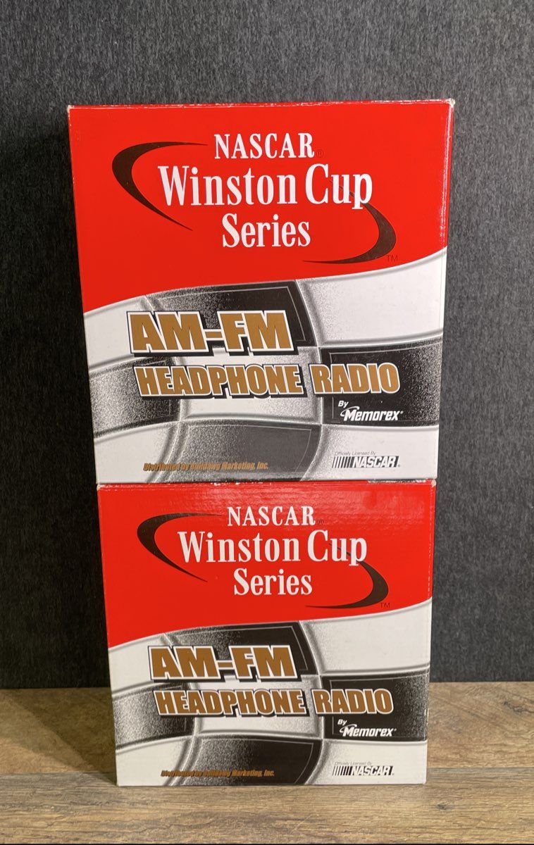 IOB Lot Of 2 Memorex Nascar Winston Cup Series AM-FM Headphone Radio