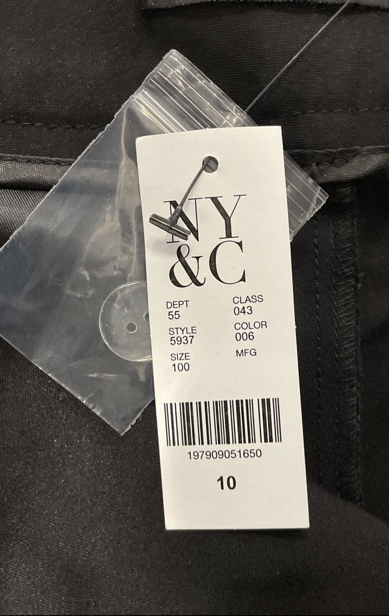 New York & Company Women's Black Wide Leg Pants Trousers Flat Front NWT Sz 10